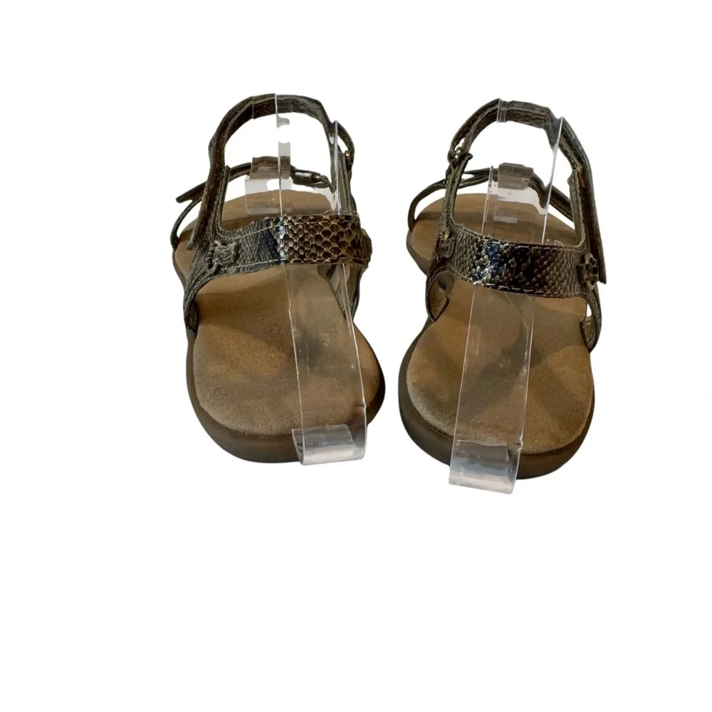 Aerosoles Snake Print  Cushioned Brown Black  Ankle Strap Open Toe‎ Sandals 7.5